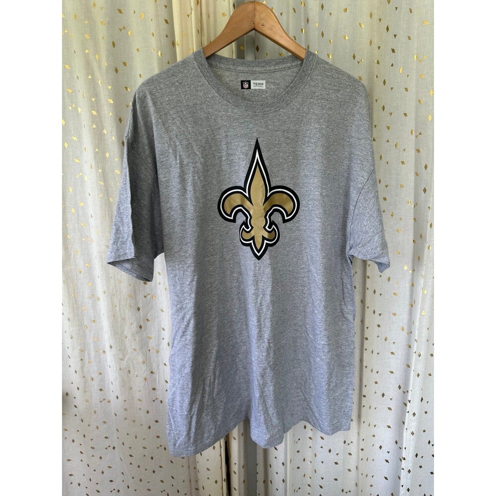 NFL Team Apparel NWOT New Orleans Saints Football Fan Heather Gray T--Shirt 2XL - Picture 2 of 5